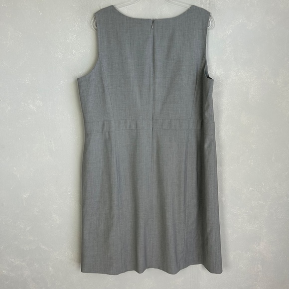Talbots plus size 2X 20W sheath midi dress gray wool blend sleeveless lined - Picture 5 of 10